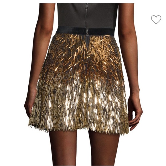 Alice + Olivia Cina Embellished Glitter Tassel Mini Skirt Size 6 - Picture 4 of 14